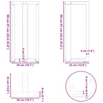 2 db fekete, T-alakú acél bárasztalláb 50x35x(90-91) cm 10