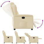 Krémszínű szövet dönthető fotel 6
