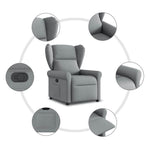 Világosszürke szövet dönthető fotel 7