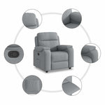 Világosszürke szövet dönthető fotel 7