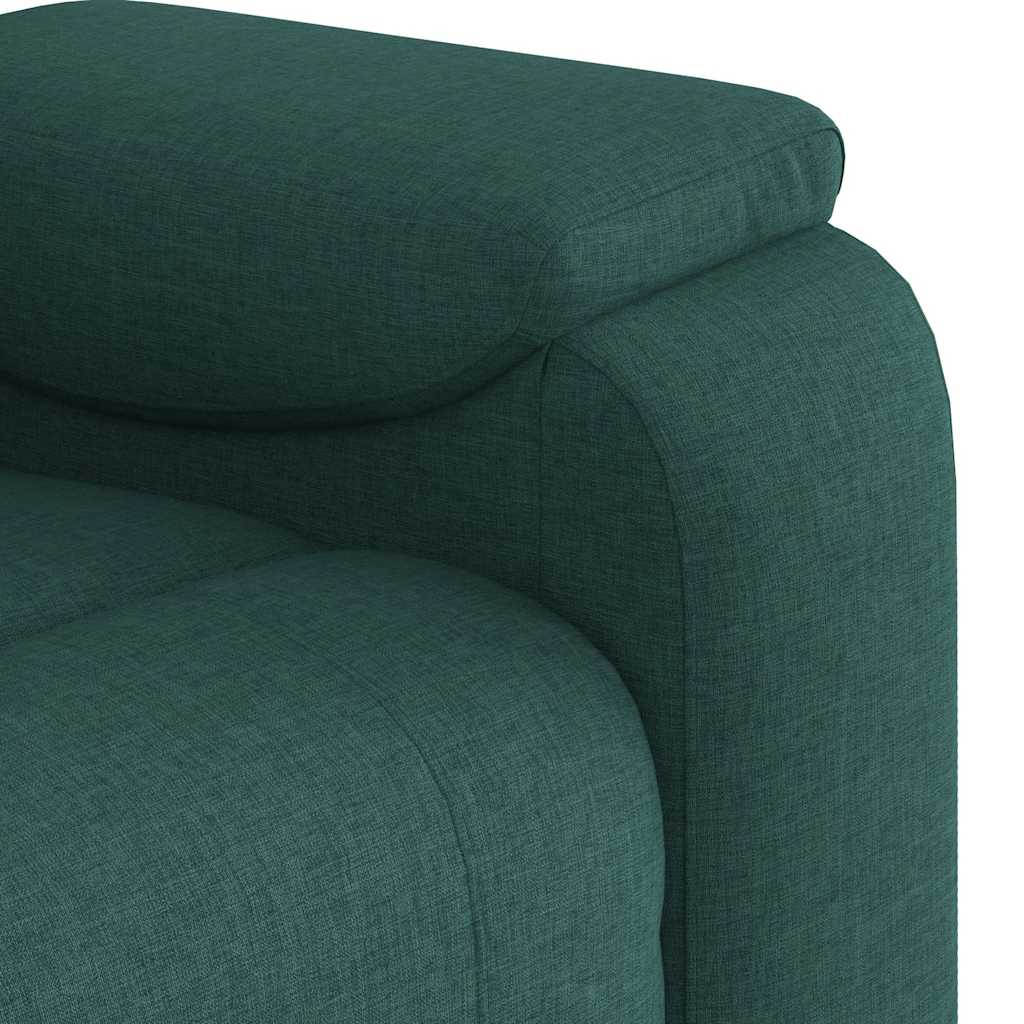 Sötétzöld szövet dönthető masszázsfotel 9