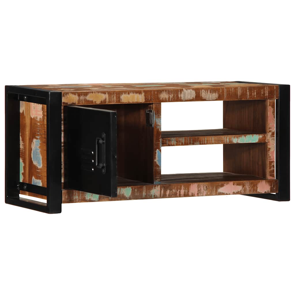 TV szekrény 80x30x35 cm tömörfa, újrahasznosított fa 2