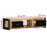 TV szekrény 100x30x25 cm tömör durva fa Mango 12