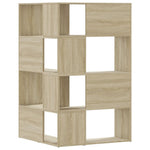 4 szintes sonoma tölgy szerelt fa sarok könyvespolc 85x85x140cm 6