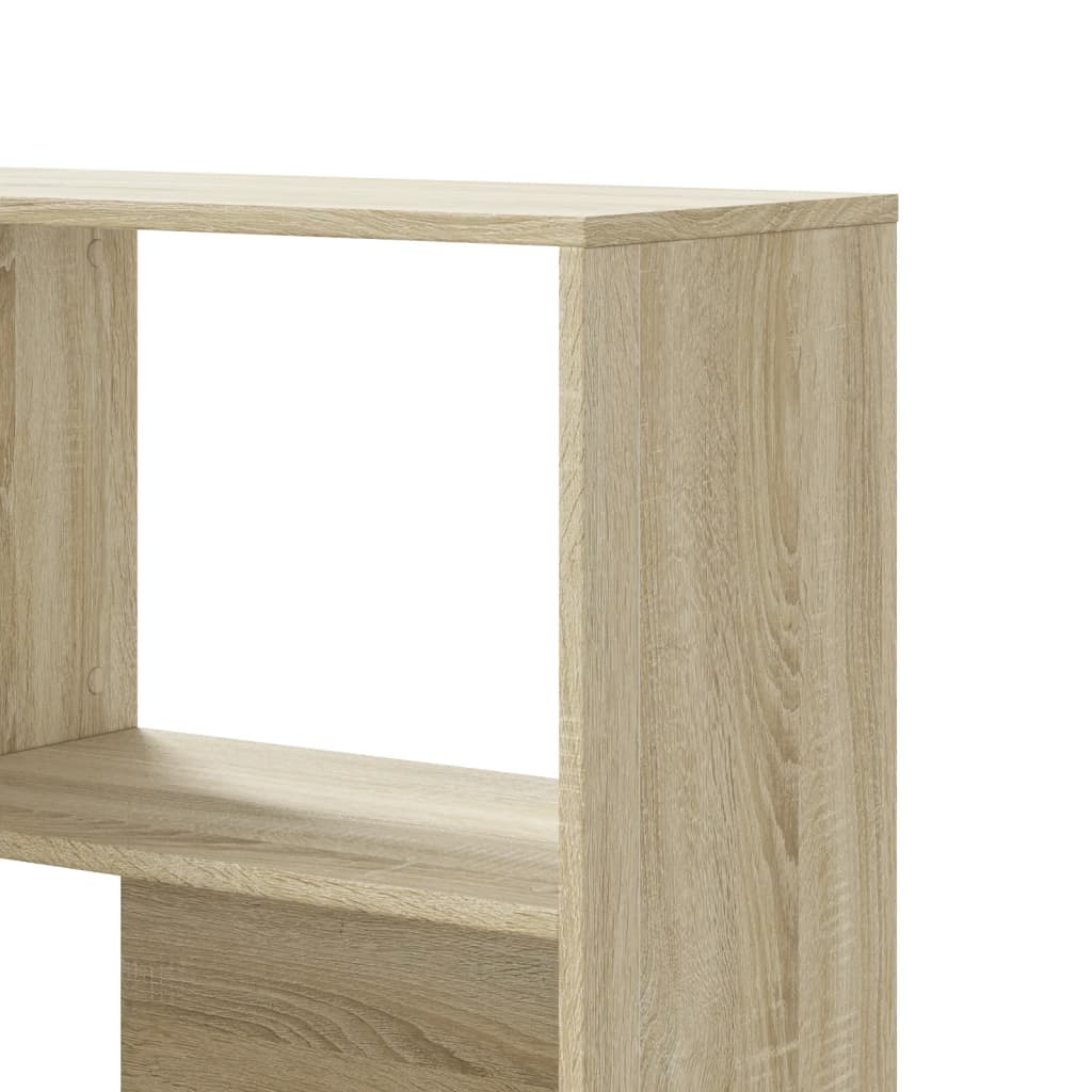 4 szintes sonoma tölgy szerelt fa sarok könyvespolc 85x85x140cm 8