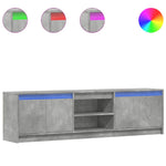 Betonszürke szerelt fa TV-szekrény LED-ekkel 180 x 34 x 50 cm 2