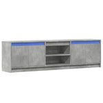 Betonszürke szerelt fa TV-szekrény LED-ekkel 180 x 34 x 50 cm 3