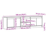 Betonszürke szerelt fa TV-szekrény LED-ekkel 180 x 34 x 50 cm 14