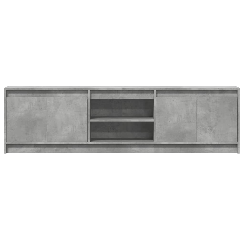 Betonszürke szerelt fa TV-szekrény LED-ekkel 180 x 34 x 50 cm 6