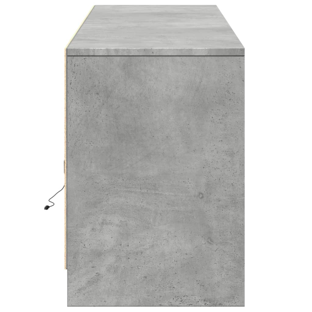Betonszürke szerelt fa TV-szekrény LED-ekkel 180 x 34 x 50 cm 7