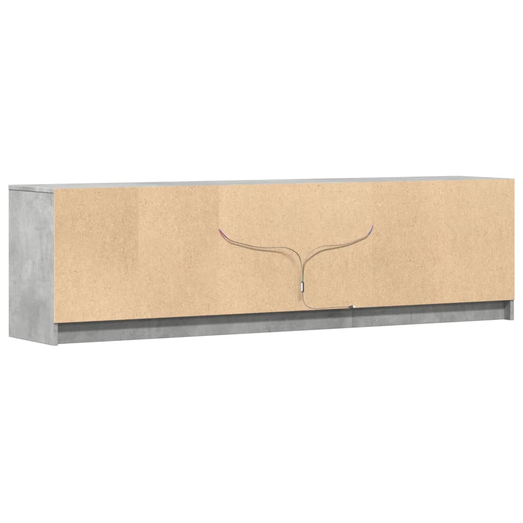 Betonszürke szerelt fa TV-szekrény LED-ekkel 180 x 34 x 50 cm 8