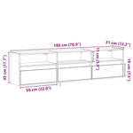 Fekete TV fali szekrény LED-del 180x31x45 cm 16