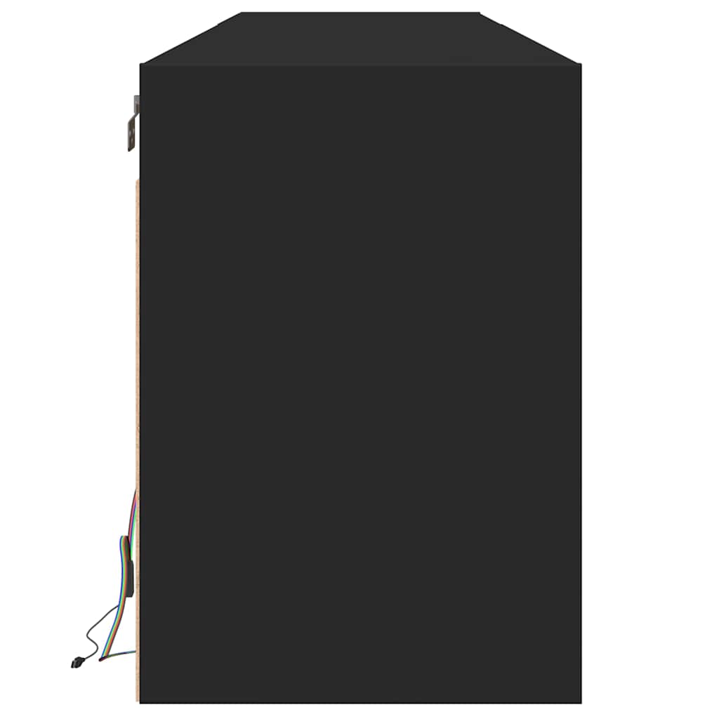 Fekete TV fali szekrény LED-del 180x31x45 cm 7
