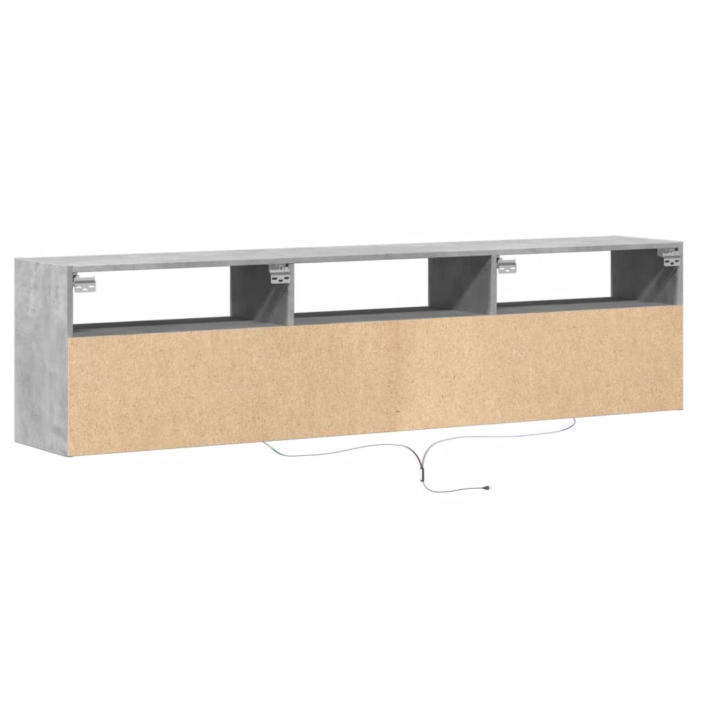 Fehér falra szerelhető TV-szekrény LED-del 180 x 31 x 45 cm 8