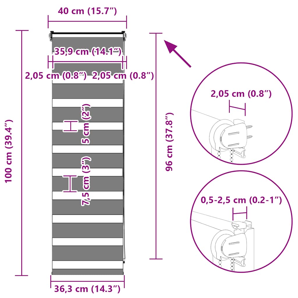 Zebrafüggönnyel barna szövetszélesség 35,9 cm poliészter 16