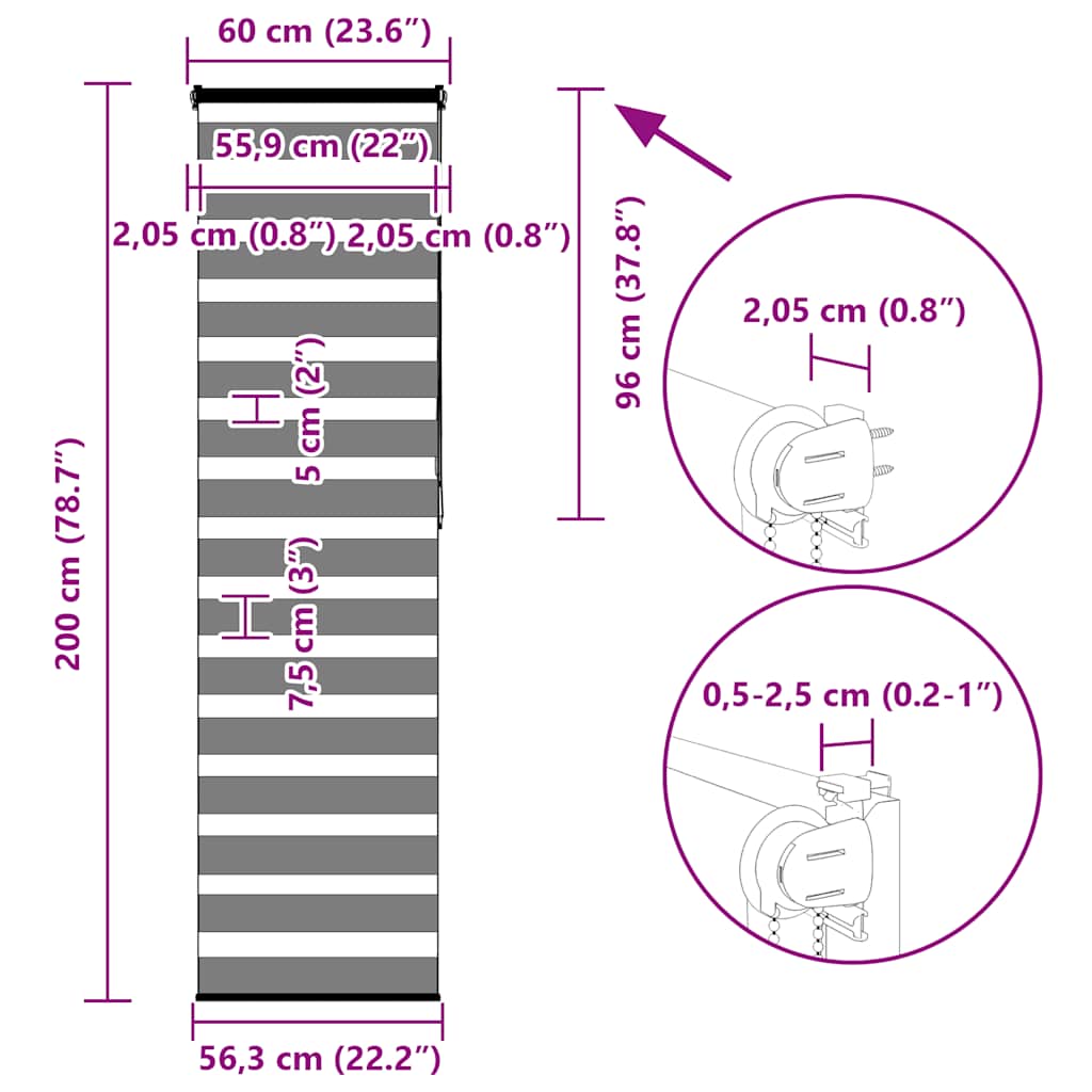 Zebrafüggönnyel barna szövetszélesség 55,9 cm poliészter 16