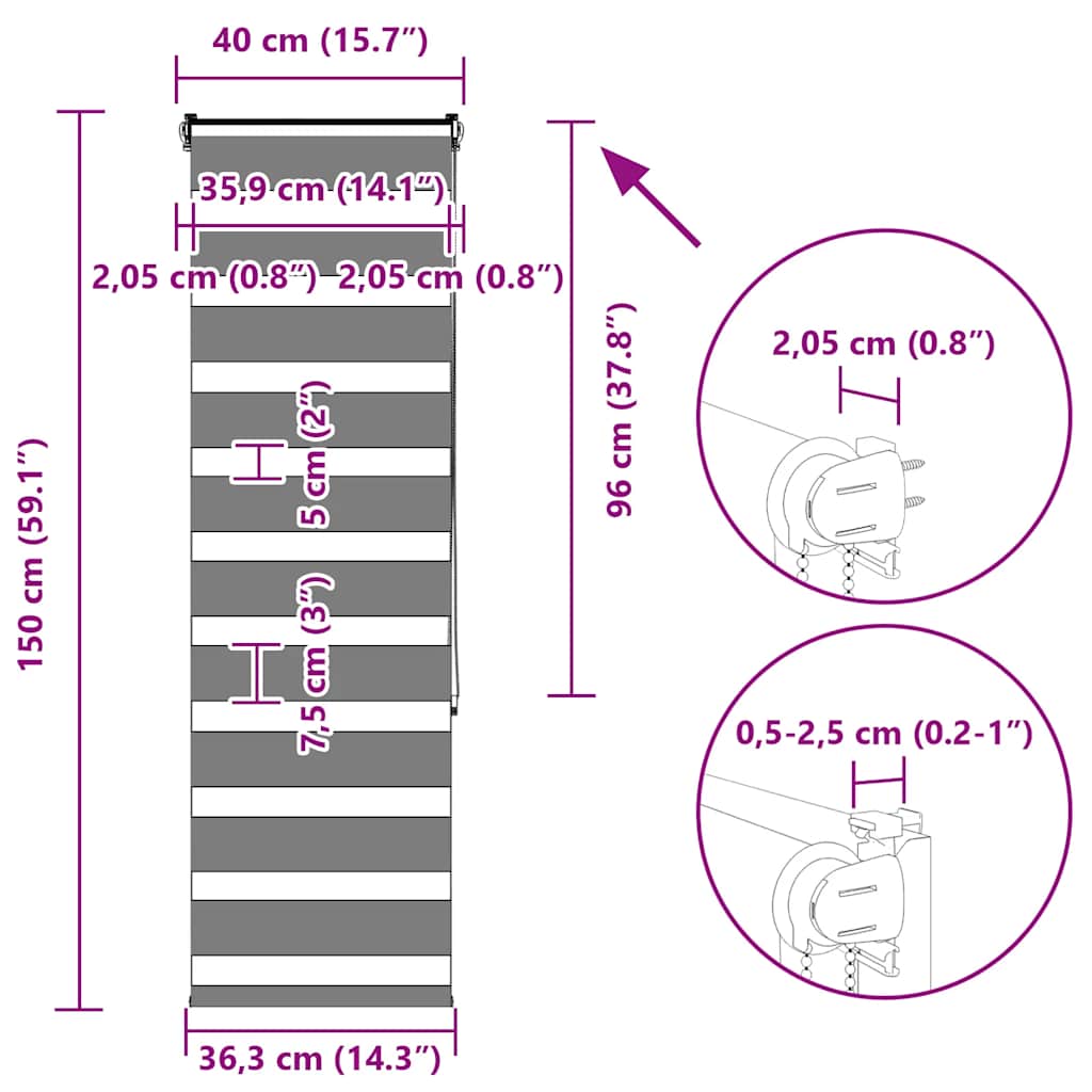 Zebrafüggönnyel homokbarna szövetszélesség 35,9 cm poliészter 16