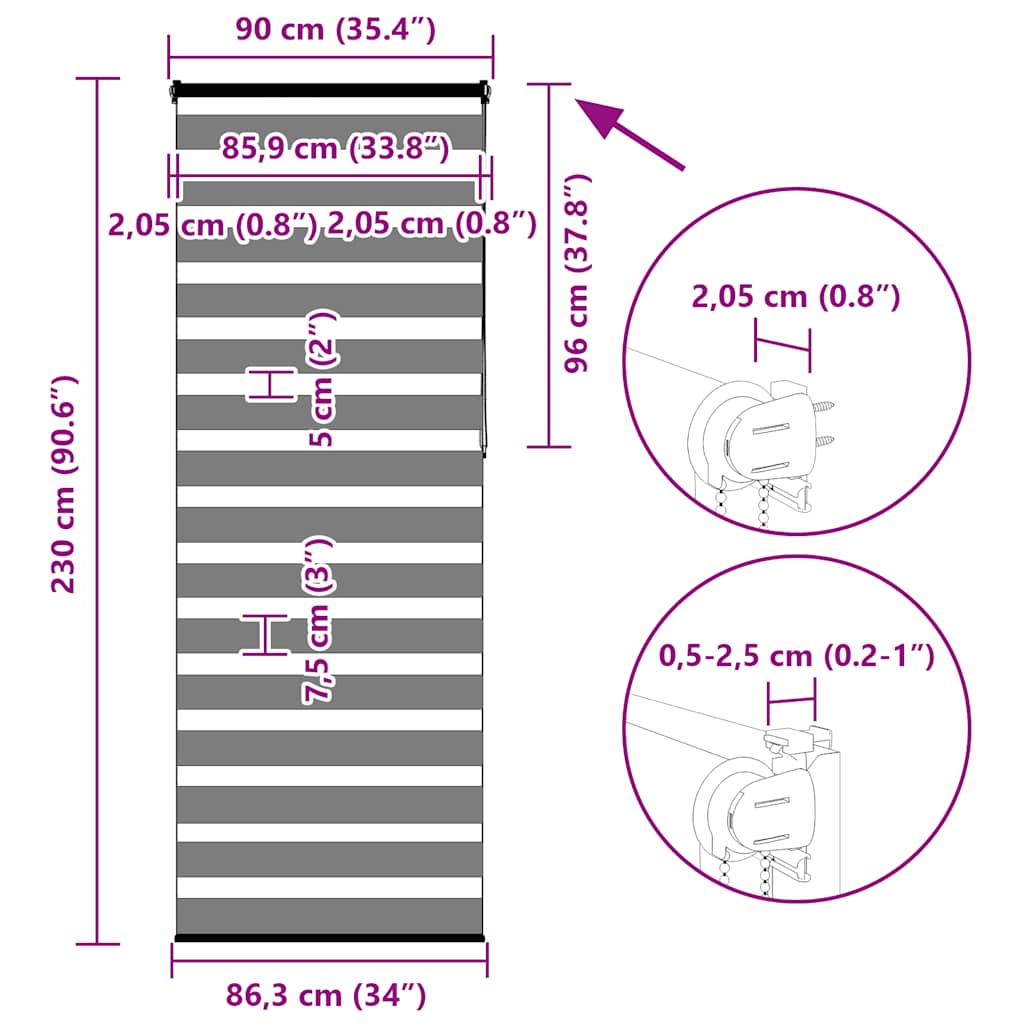 Zebrafüggönnyel márványbézs szövetszélesség 85,9 cm poliészter 16
