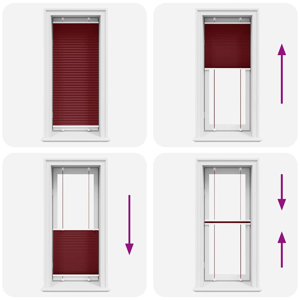 Pliszírozott redőny Bordeaux piros 65x100 cm szövetszélesség 7