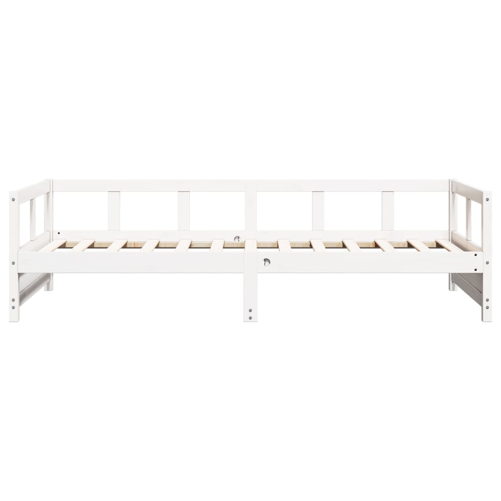 Fehér tömör fenyőfa kanapéágy matrac nélkül 80 x 200 cm 5