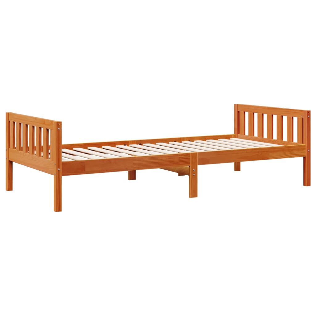 Viaszbarna tömör fenyőfa gyerekágy matrac nélkül 90 x 190 cm 7