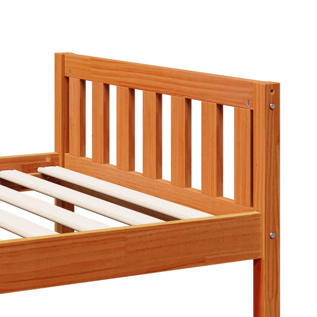 Viaszbarna tömör fenyőfa gyerekágy matrac nélkül 90 x 190 cm 8