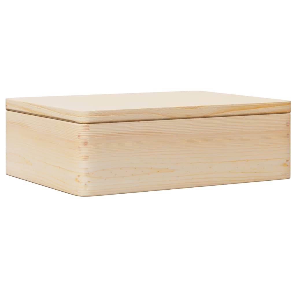 Fa doboz fedővel 40x30x13 cm tömör fa fenyő 2