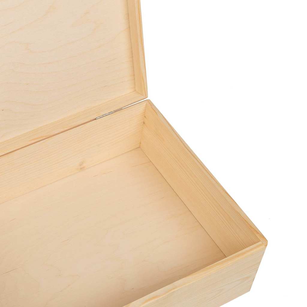 Fa doboz fedővel 40x30x13 cm tömör fa fenyő 8