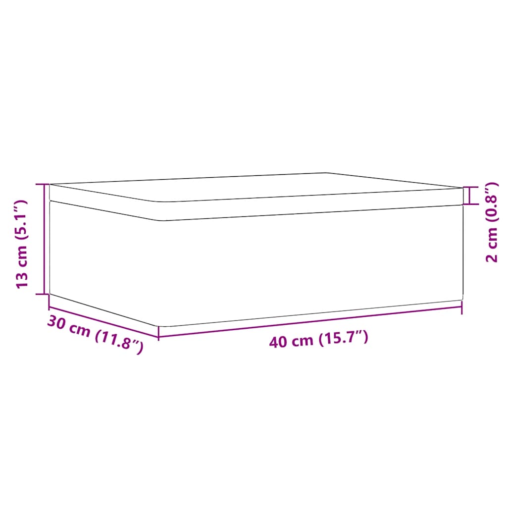 Fa doboz fedővel 40x30x13 cm tömör fa fenyő 9