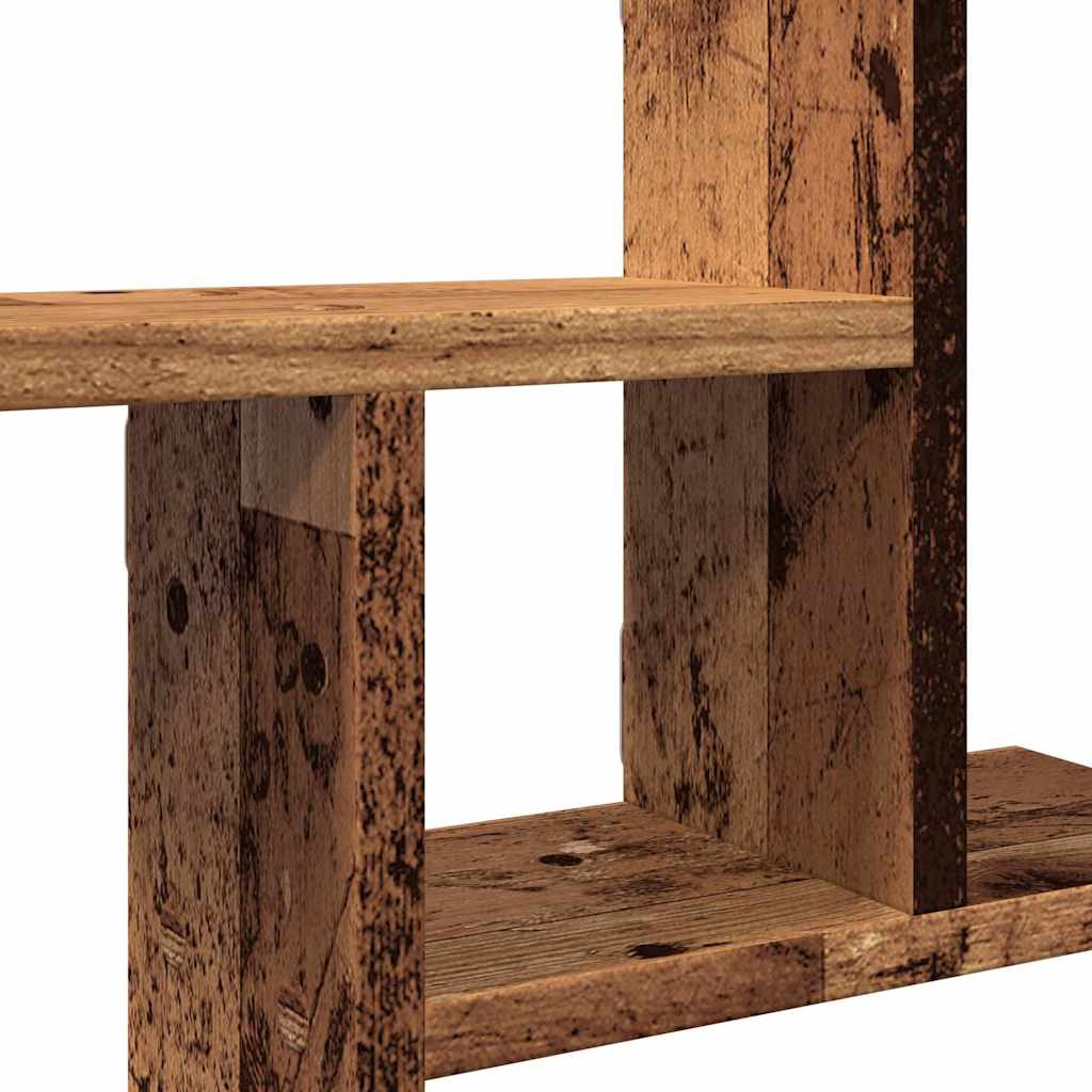 2 db antik fa színű szerelt fa fali polc 38 x 12 x 38 cm 9