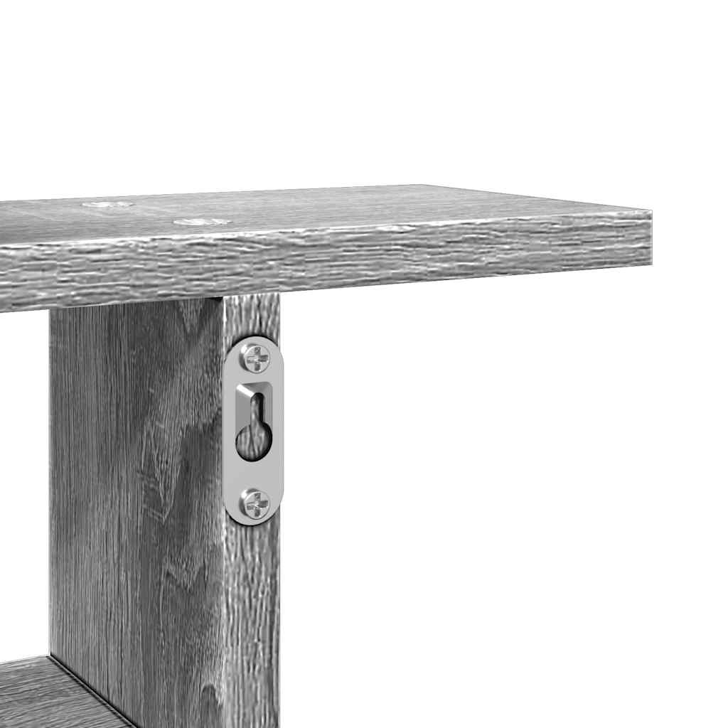 2 db szürke sonoma színű szerelt fa fali polc 50 x 12 x 50 cm 10