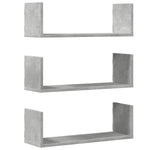 3 db betonszürke szerelt fa fali polc 58 x 18 x 18 cm 2