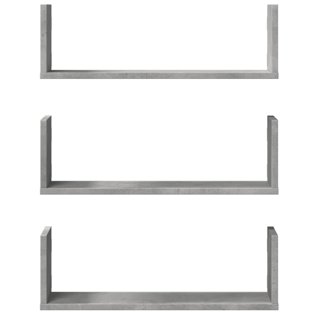 3 db betonszürke szerelt fa fali polc 58 x 18 x 18 cm 4