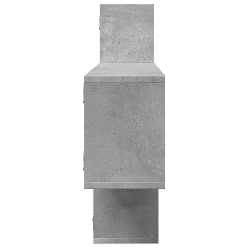 Betonszürke szerelt fa fali polc 167,5 x 18 x 68 cm 5
