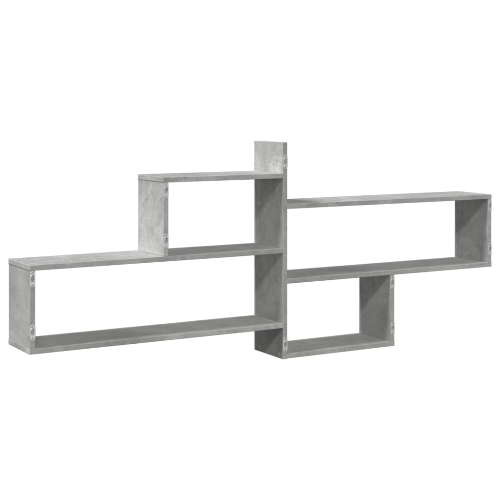 Betonszürke szerelt fa fali polc 167,5 x 18 x 68 cm 6