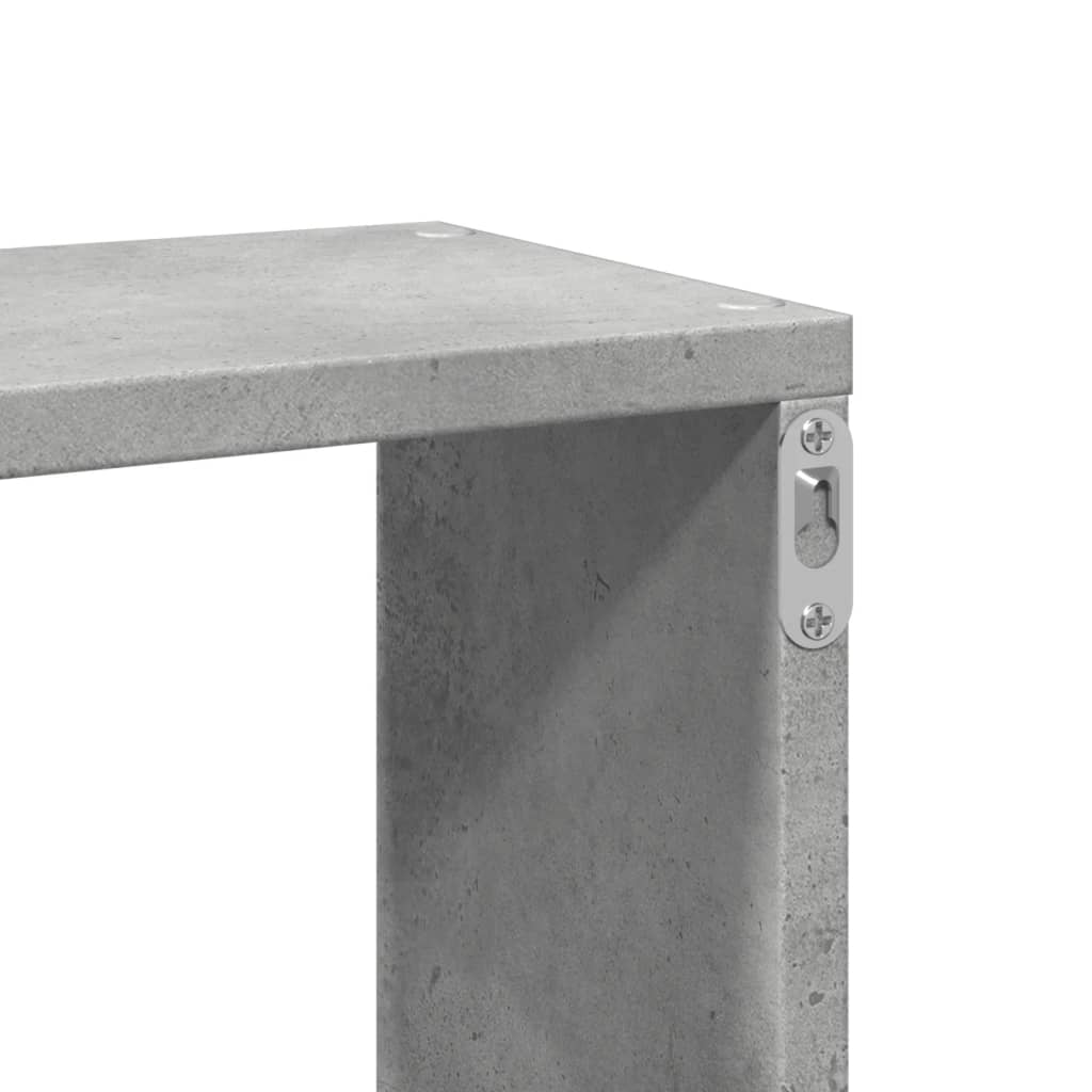 Betonszürke szerelt fa fali polc 167,5 x 18 x 68 cm 8