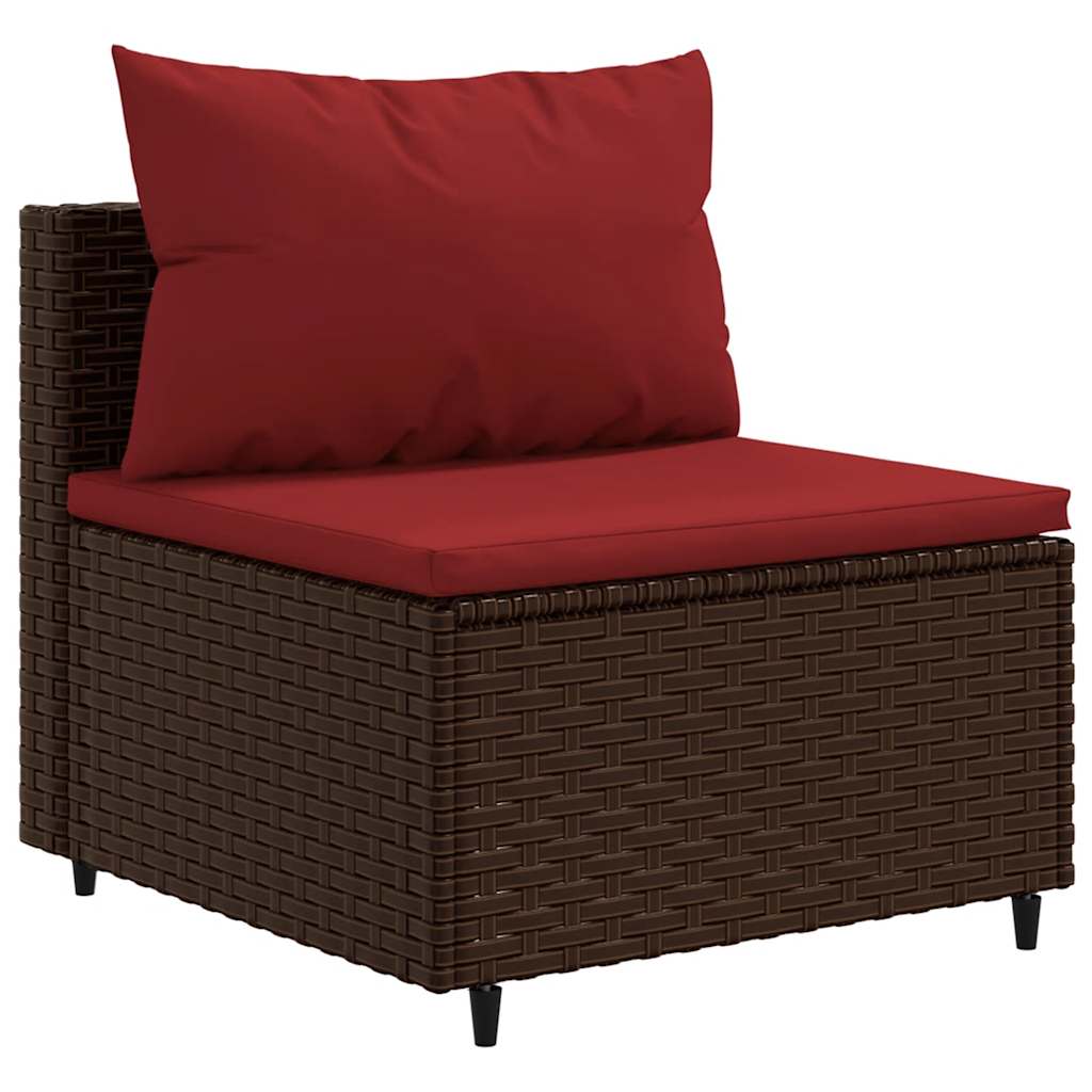 5 részes barna polyrattan kerti ülőgarnitúra párnákkal 4
