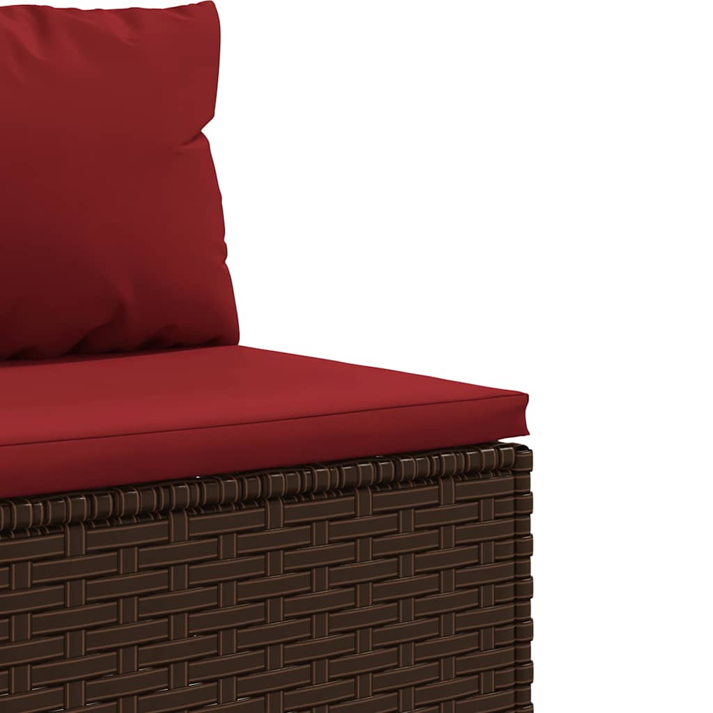 5 részes barna polyrattan kerti ülőgarnitúra párnákkal 5
