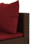 5 részes barna polyrattan kerti ülőgarnitúra párnákkal 6