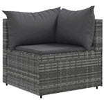 6 részes szürke polyrattan kerti ülőgarnitúra párnákkal 3