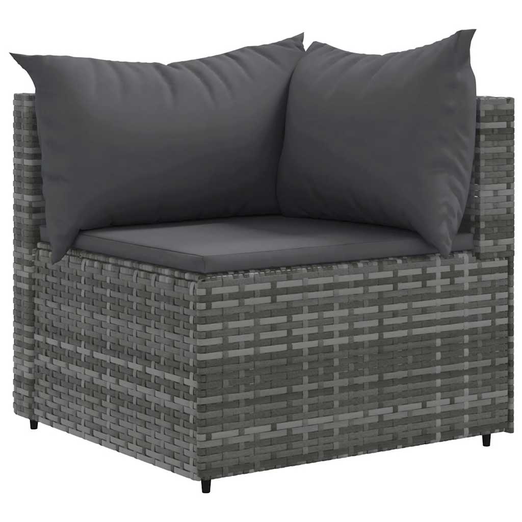 6 részes szürke polyrattan kerti ülőgarnitúra párnákkal 3
