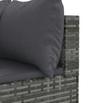 6 részes szürke polyrattan kerti ülőgarnitúra párnákkal 8