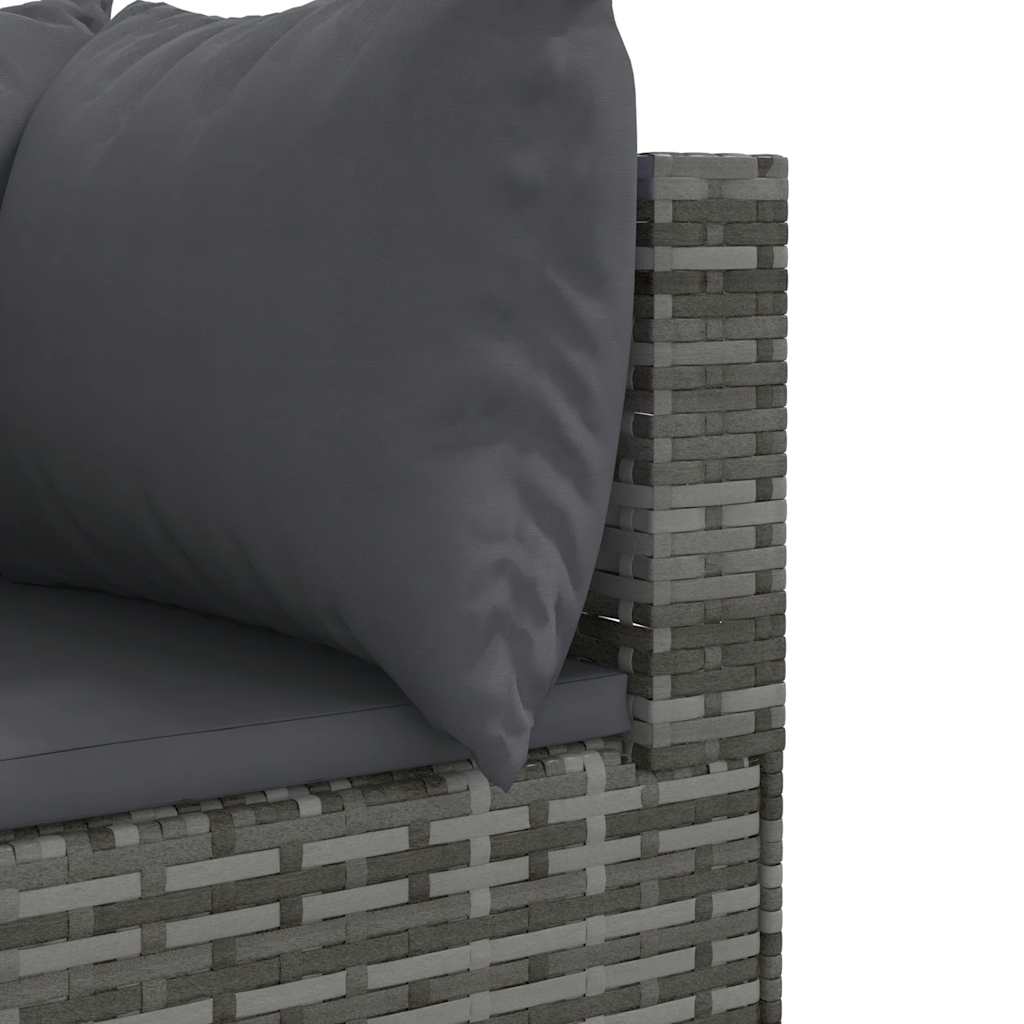 6 részes szürke polyrattan kerti ülőgarnitúra párnákkal 8