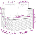 6 részes szürke polyrattan kerti ülőgarnitúra párnákkal 11