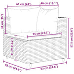 6 részes barna polyrattan kerti ülőgarnitúra párnákkal 8