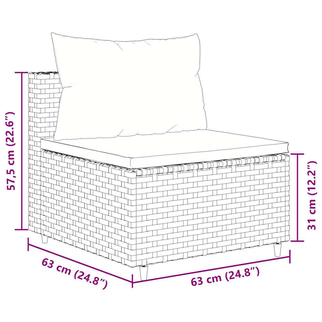 6 részes barna polyrattan kerti ülőgarnitúra párnákkal 9