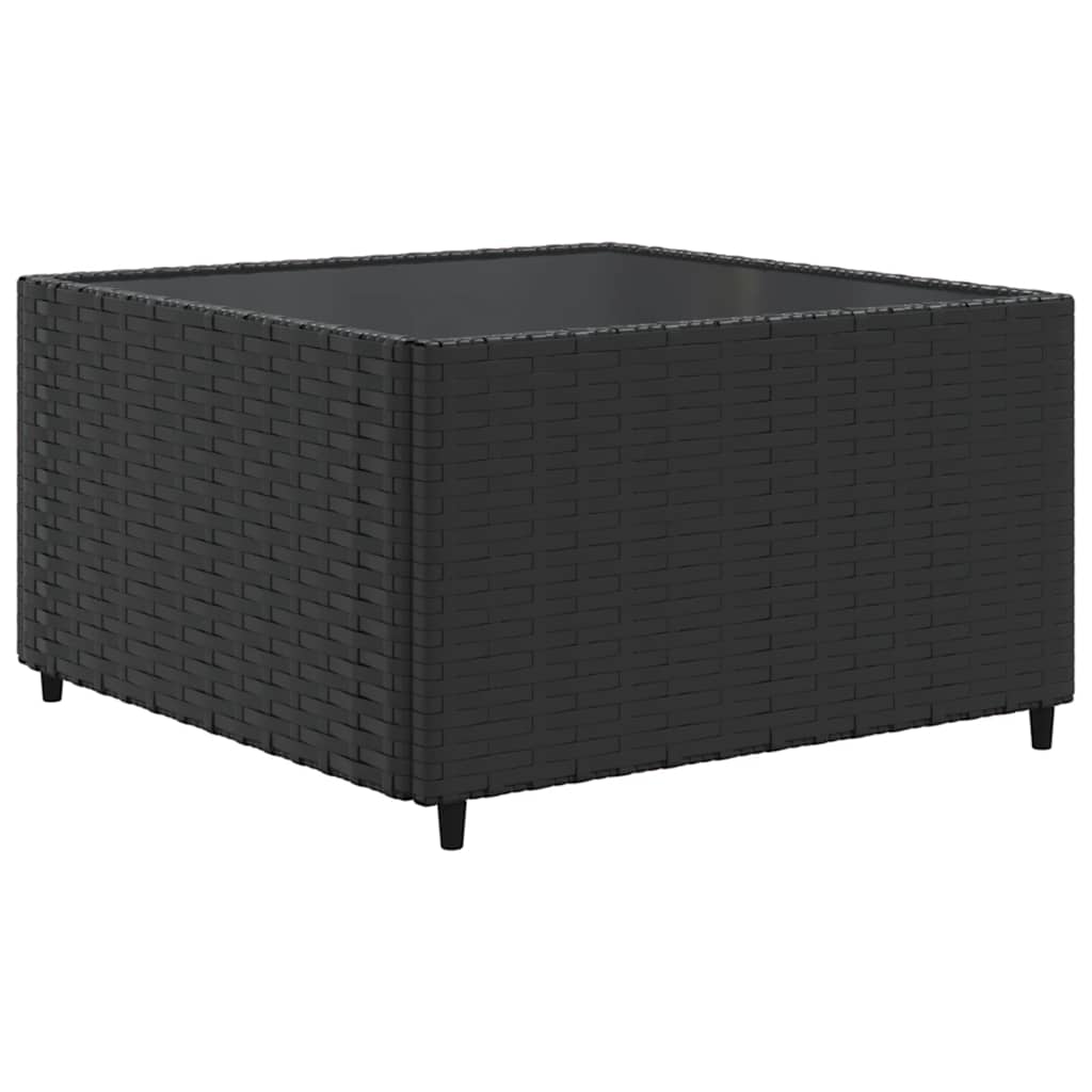 7 részes fekete polyrattan kerti ülőgarnitúra párnákkal 5