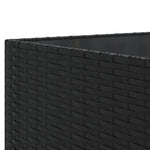 7 részes fekete polyrattan kerti ülőgarnitúra párnákkal 9