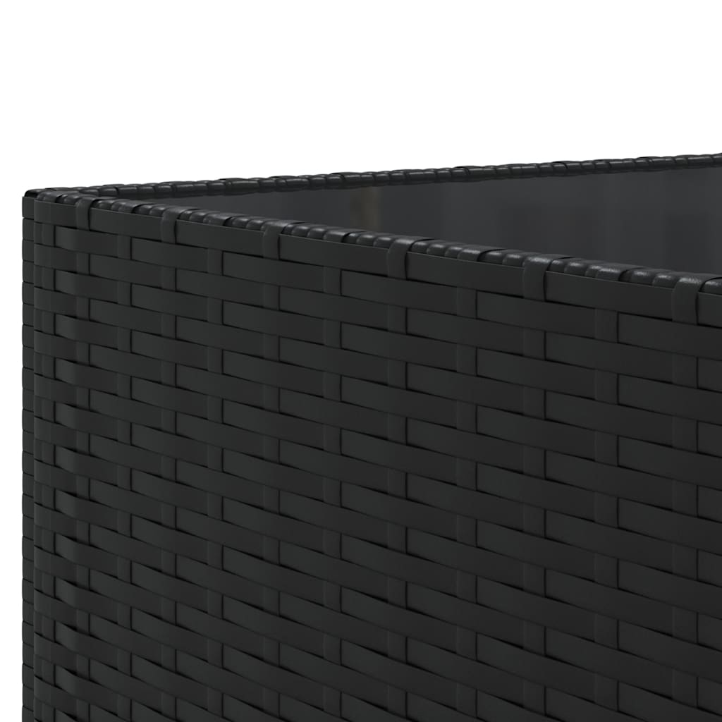 7 részes fekete polyrattan kerti ülőgarnitúra párnákkal 9