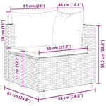 7 részes fekete polyrattan kerti ülőgarnitúra párnákkal 11